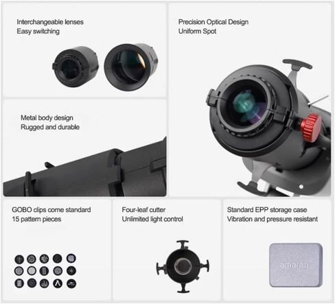 Amaran Spotlight SE Bowens Mount 36°Lens Kit,Aputure Lighting Modifier Amaran 300C 150C 200X S 60X S LS 300X and Other Power not Exceeding 300W Bowens Mount Lights in Saudi Arabia