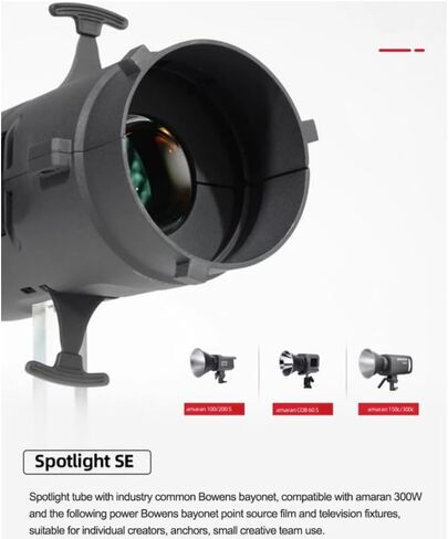 Amaran Spotlight SE Bowens Mount 36°Lens Kit,Aputure Lighting Modifier Amaran 300C 150C 200X S 60X S LS 300X and Other Power not Exceeding 300W Bowens Mount Lights in Saudi Arabia