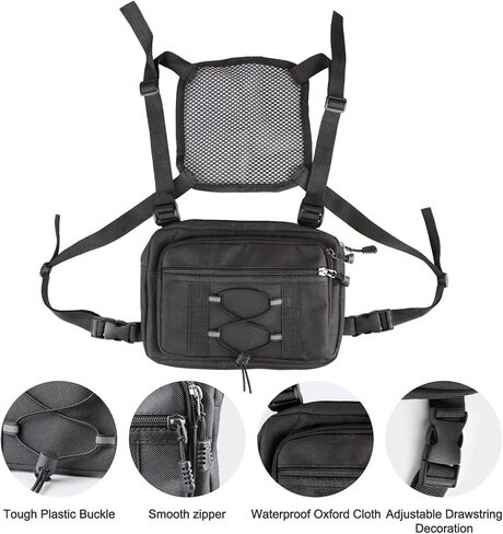 شنطة صدر متعددة الوظائف للرجال، شنطة صدر رياضية تكتيكية قابلة للتعديل للركض وركوب الدراجات والمشي لمسافات طويلة والركض من ريلي 2016 in Kuwait
