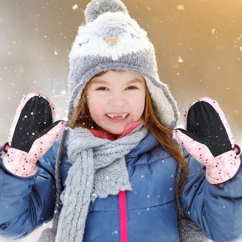 4 Pairs Kids Ski Mittens Gloves Waterproof Warm Snow Winter Mittens Gloves for Girls Boys Baby Toddlers Outdoor Activities (Cute Style, 2-5T) in Saudi Arabia