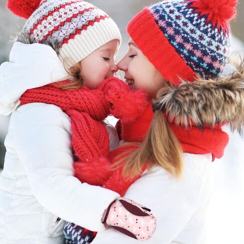 4 Pairs Kids Ski Mittens Gloves Waterproof Warm Snow Winter Mittens Gloves for Girls Boys Baby Toddlers Outdoor Activities (Cute Style, 2-5T) in Saudi Arabia