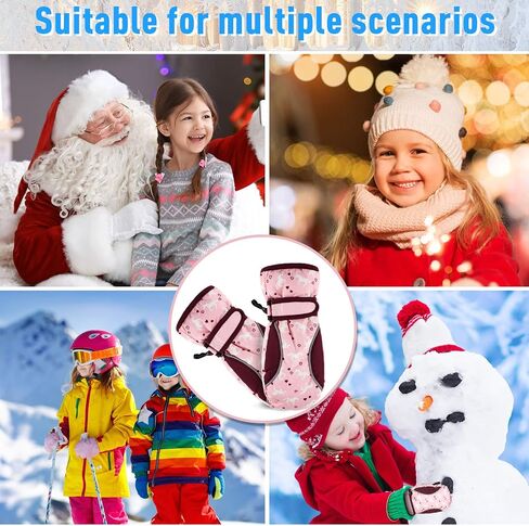 4 Pairs Kids Ski Mittens Gloves Waterproof Warm Snow Winter Mittens Gloves for Girls Boys Baby Toddlers Outdoor Activities (Cute Style, 2-5T) in Saudi Arabia