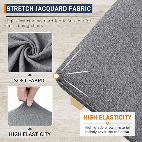 BESBESME غطاء كرسي الطعام مقاوم للماء لغرفة الطعام غطاء كرسي مقعد قابل للتمدد مجموعة من 6 مطبخ قابل للإزالة وقابل للغسل للفندق والمطاعم، بني in Kuwait