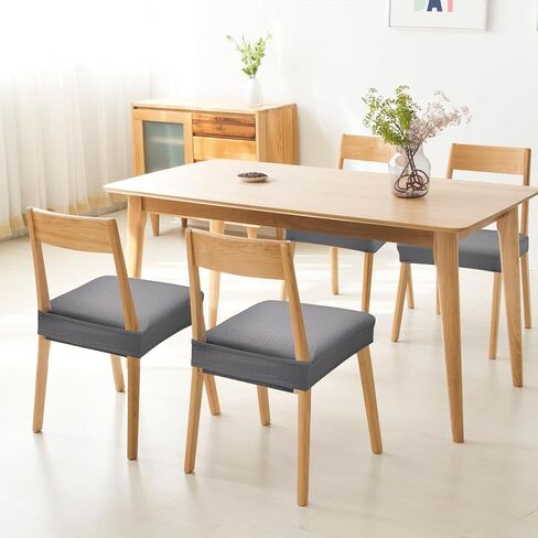 BESBESME غطاء كرسي الطعام مقاوم للماء لغرفة الطعام غطاء كرسي مقعد قابل للتمدد مجموعة من 6 مطبخ قابل للإزالة وقابل للغسل للفندق والمطاعم، بني in Kuwait