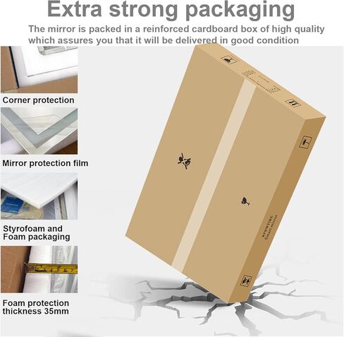 مرآة حائط Guwet للحمام، مرآة حمام سوداء مقاس 24 × 32 بوصة مع إطار معدني من الألومنيوم، مرايا زينة للحمام مستطيلة مستديرة للحوض أو المزرعة أو أفقية أو رأسية (أسود غير لامع). in Kuwait