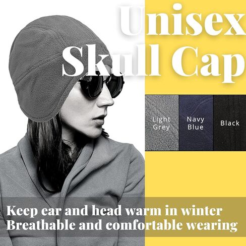 قبعة Flammi الرجالية الدافئة المصنوعة من الصوف بغطاء للأذن قبعة شتوية على شكل جمجمة مع أغطية للأذن in Kuwait