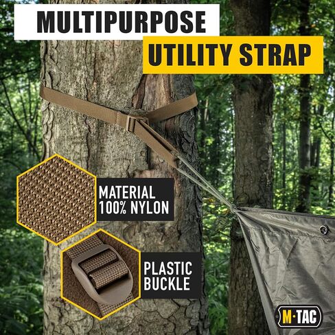 حزمة M-Tac مكونة من 2X حزام أدوات للجلد التكتيكي لحقيبة الظهر لإبزيم بلاستيكي من MOLLE Gear (أسود، 40 بوصة) in Saudi Arabia