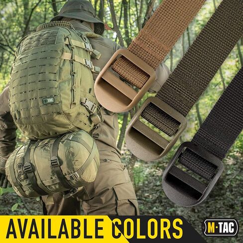حزمة M-Tac مكونة من 2X حزام أدوات للجلد التكتيكي لحقيبة الظهر لإبزيم بلاستيكي من MOLLE Gear (أسود، 40 بوصة) in Saudi Arabia