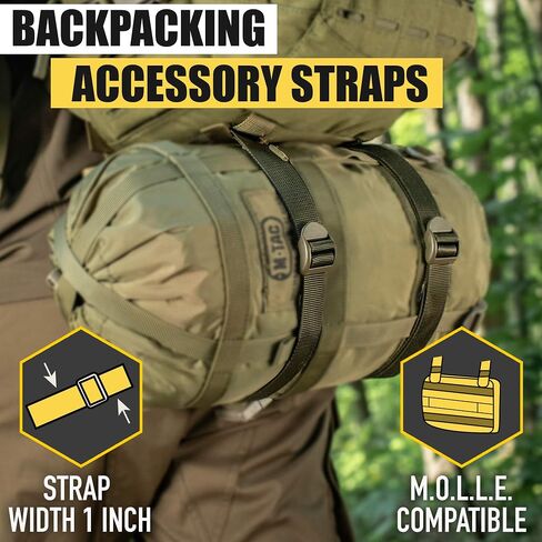 حزمة M-Tac مكونة من 2X حزام أدوات للجلد التكتيكي لحقيبة الظهر لإبزيم بلاستيكي من MOLLE Gear (أسود، 40 بوصة) in Saudi Arabia