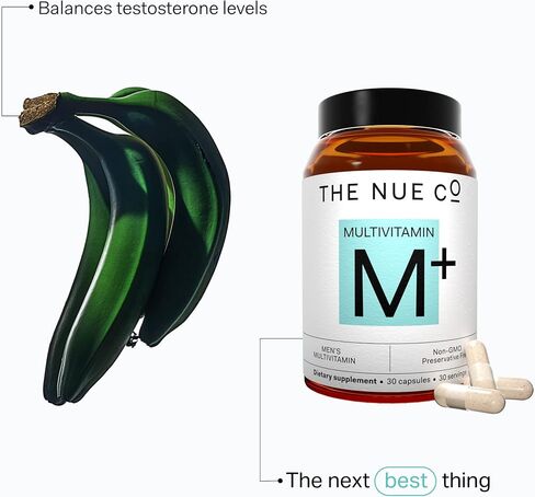 The Nue Co. MEN'S MULTIVITAMIN Supplement, Supports Energy, Immunity, Focus, Vegan, Gluten Free, 30 Capsules in Saudi Arabia
