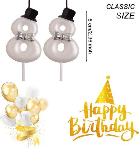 AOOLADA 88th Birthday Candles, Gold 88 Year Old Number Birthday Candles, Happy Birthday Cake Topper Gifts Party Decorations for Men Women in Saudi Arabia