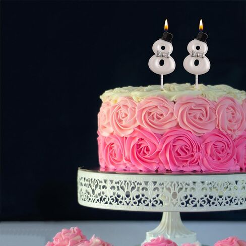AOOLADA 88th Birthday Candles, Gold 88 Year Old Number Birthday Candles, Happy Birthday Cake Topper Gifts Party Decorations for Men Women in Saudi Arabia