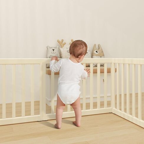 BanaSuper Baby Playpen 63 بوصة × 63 بوصة 8 لوحات لعب للأطفال مركز نشاط للأطفال مع بوابة سياج أمان للأطفال الصغار في المنزل ساحة لعب داخلية للأطفال الأولاد والبنات هدية عيد الميلاد in Kuwait