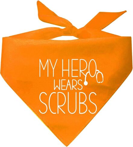 My Hero Wears Scrubs Triangle Dog Bandana (Navy Os, 386) in Saudi Arabia