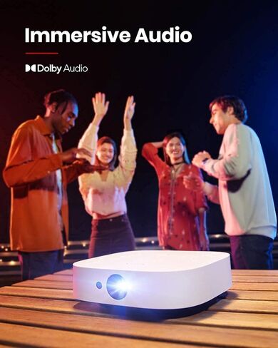 جهاز عرض NEBULA من Anker Solar المحمول بدقة 1080 بكسل، جهاز عرض ذكي عالي الدقة مع WIFI وبلوتوث، 400 لومن ANSI، دعم 4K، تركيز تلقائي، تصحيح الانحراف، حامل مدمج، وقت تشغيل لمدة 3 ساعات in Kuwait