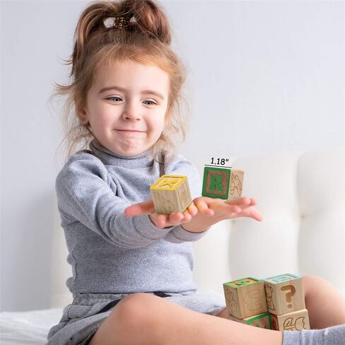 SainSmart Jr. مجموعة مكعبات الحروف الأبجدية الخشبية ABC، 40 قطعة لعبة خشبية كلاسيكية لتكديس بناء التعلم التعليمي، مع حقيبة شبكية لعدد الحروف لمرحلة ما قبل المدرسة للأعمار 3 4 5 6 أطفال صغار، 1.2 بوصة in Kuwait
