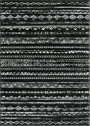 Lahome 8x10 Living Room Rugs, Washable Rug Soft Bedroom Neutral Large Area Rug with Geometric, Moroccan Soft Rug Non Slip Non-Shedding Low Pile Carpet for Dining Room Office, Black/White in Saudi Arabia