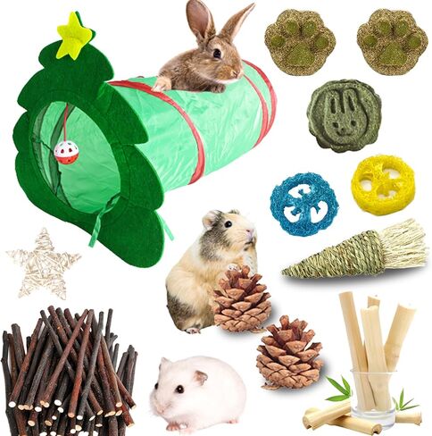 Grddaef Rabbit Toys, Bunny Hideout Tunnel and Tubes Guinea Pig Chew Toys for Hamster Chinchilla Ferret Rat in Kuwait