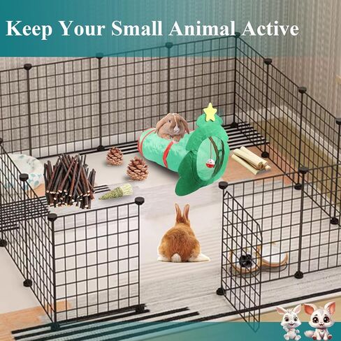 Grddaef Rabbit Toys, Bunny Hideout Tunnel and Tubes Guinea Pig Chew Toys for Hamster Chinchilla Ferret Rat in Kuwait
