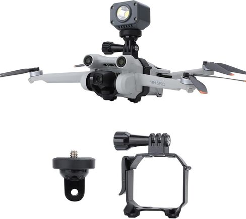 Anbee Mini 3 Pro Drone Carry Bracket لكاميرا الحركة/مصباح طيران LED، مع محول حامل ثلاثي القوائم ومحول برغي 1/4 متوافق مع DJI Mini 3 Pro RC Quadcopter in Kuwait