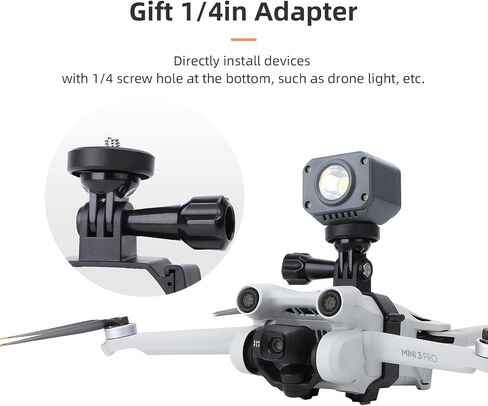 Anbee Mini 3 Pro Drone Carry Bracket لكاميرا الحركة/مصباح طيران LED، مع محول حامل ثلاثي القوائم ومحول برغي 1/4 متوافق مع DJI Mini 3 Pro RC Quadcopter in Kuwait