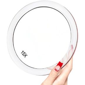 YoHumk 15X Mirror Enlarger - Used for makeup application - Tweezers - and blackhead/spot removal - 15cm round mirror with three suction cups for easy assembly in Kuwait