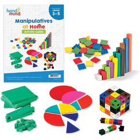 hand2mind - 93539 مجموعة أدوات معالجة الرياضيات للأطفال، مع مكعبات المفاجئة، وكتل القاعدة العشرة، وقضبان المطبخ، ودوائر الزوايا، والبلاط الملون، ومستلزمات المدرسة المنزلية لرياض الأطفال (293 قطعة) in Kuwait