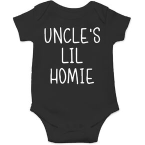 بدلة أطفال من AW Fashions Uncle’s Lil Homie رومبير مضحك لطيف لحديثي الولادة ملابس رائعة للجنسين من البنات والأولاد in Kuwait