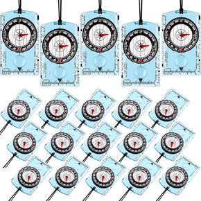Geiserailie 20 Pcs Acrylic Orienteering Compass, Navigation Backpacking Compass Boy Scout Compass Hiking Compass Map Reading Compass for Navigation Orienteering and Survival Outdoor Camping, Blue in Saudi Arabia