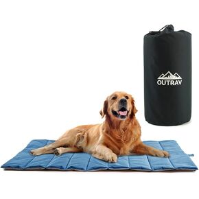 Waterproof Indoor Outdoor Dog Mat with Carry Bag, Washable Lightweight 43" x 26" Portable Travel Pad for Pet – Durable, Plush, Thick, Heavy Duty Floor or Crate Cushion for Sleeping Inside, Outside in Kuwait