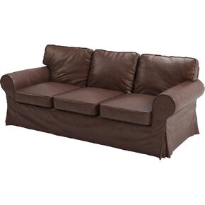 The Ektorp 3 Seat Sofa Cover Replacement Is Custom Made Compatible for IKea Ektorp Sofa Cover, an Ektorp Sofa Slipcover Replacement (New Black PU Leather) in Kuwait