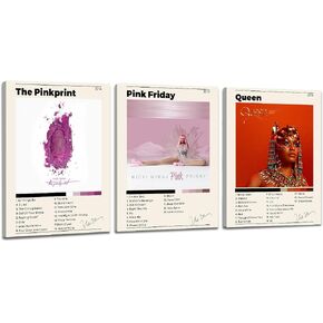 Album Cover Posters, Framed Album Cover Wall Art, Canvas Wall Art, Modern Wall Art for Living Room, Bedroom, Bathroom, 12"x16" with Hook, Set of 3 (NM) in Saudi Arabia