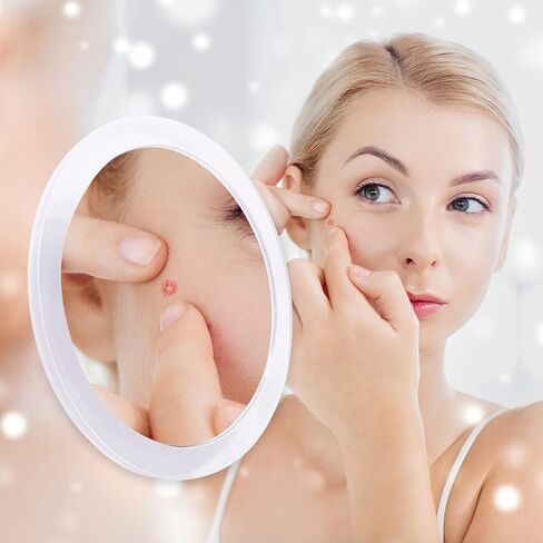 YoHumk 15X Mirror Enlarger - Used for makeup application - Tweezers - and blackhead/spot removal - 15cm round mirror with three suction cups for easy assembly in Kuwait