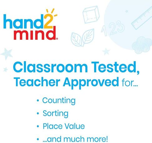 hand2mind - 93539 مجموعة أدوات معالجة الرياضيات للأطفال، مع مكعبات المفاجئة، وكتل القاعدة العشرة، وقضبان المطبخ، ودوائر الزوايا، والبلاط الملون، ومستلزمات المدرسة المنزلية لرياض الأطفال (293 قطعة) in Kuwait