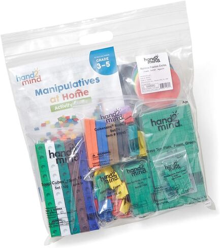 hand2mind - 93539 مجموعة أدوات معالجة الرياضيات للأطفال، مع مكعبات المفاجئة، وكتل القاعدة العشرة، وقضبان المطبخ، ودوائر الزوايا، والبلاط الملون، ومستلزمات المدرسة المنزلية لرياض الأطفال (293 قطعة) in Kuwait