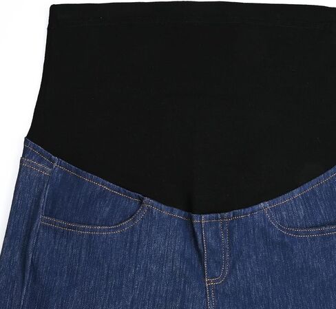 Bhome شورت جينز برمودا من قماش الدنيم فوق البطن بلوحة كاملة كاجوال للحمل in Kuwait