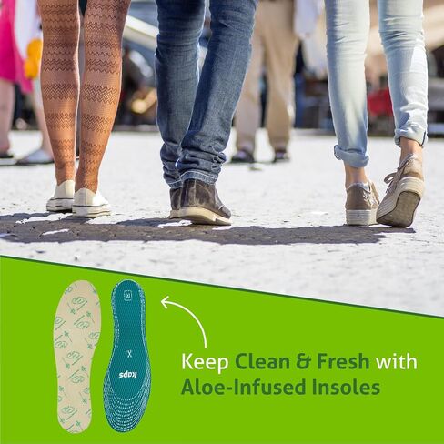 Kaps Adult Insoles with Shoe Odour Eliminator – Ultrafresh Shoe Insoles for Women & Men – Soothing Aloe-Infused Insoles for Boots, Sneakers, & Formalwear – Shoe Fresheners & Insoles in Saudi Arabia