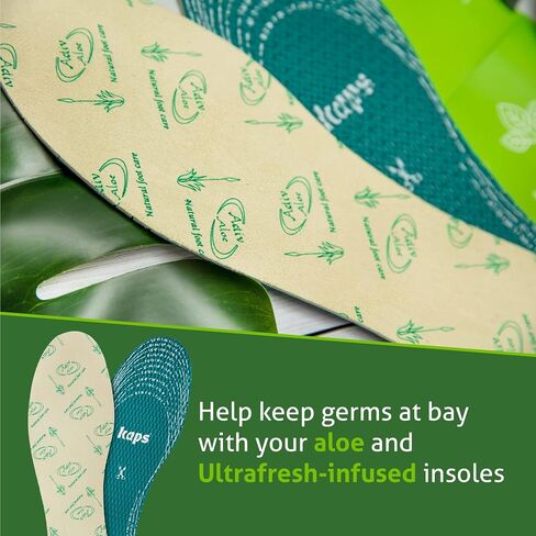 Kaps Adult Insoles with Shoe Odour Eliminator – Ultrafresh Shoe Insoles for Women & Men – Soothing Aloe-Infused Insoles for Boots, Sneakers, & Formalwear – Shoe Fresheners & Insoles in Saudi Arabia