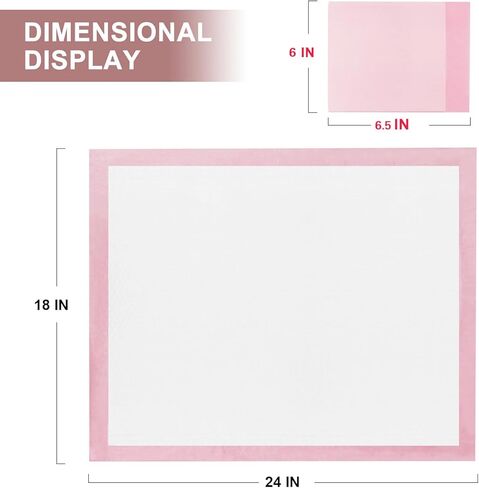 وسادة تغيير حفاضات للاستعمال لمرة واحدة (50 عبوة)، وسادات تغيير حفاضات الأطفال لعلاج سلس البول، فائقة النعومة، فائقة الامتصاص ومقاومة للماء، تغطي أي سطح لتغيير حفاضات الأطفال، مقاس كبير 45.72 × 60.96 سم in Kuwait