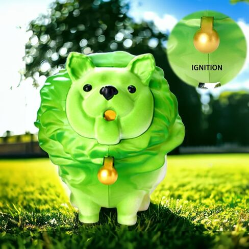 Creative Jade Cabbage Dog Lighter, Fun Cartoon Lighter Ornament, Jet Flame Torch Lighter, Adjustable Soft Flame Lighter, Windproof Butane Lighter, Gift for Men (Gasless) - Green in Saudi Arabia