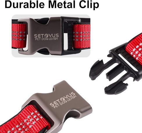 طوق كلب عاكس، طوق كلب من النايلون للكلاب الكبيرة والكلاب المتوسطة - أطواق جرو قابلة للتعديل مع مشبك معدني سريع التحرير - أطواق حيوانات أليفة ناعمة مبطنة بالنيوبرين قابلة للتنفس باللون الأحمر in Kuwait