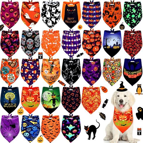 Loopeer 30 Pcs 4th of July Dog Bandanas Bulk for Dogs Memorial Day Dog Bandanas Gifts Independence Day Patriotic Star Bandanas National Flag Star Pet Scarf Adjustable Washable for Pets Cats Dogs in Saudi Arabia