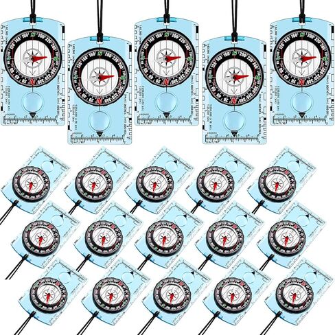 Geiserailie 20 Pcs Acrylic Orienteering Compass, Navigation Backpacking Compass Boy Scout Compass Hiking Compass Map Reading Compass for Navigation Orienteering and Survival Outdoor Camping, Blue in Saudi Arabia