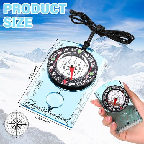 Geiserailie 20 Pcs Acrylic Orienteering Compass, Navigation Backpacking Compass Boy Scout Compass Hiking Compass Map Reading Compass for Navigation Orienteering and Survival Outdoor Camping, Blue in Saudi Arabia