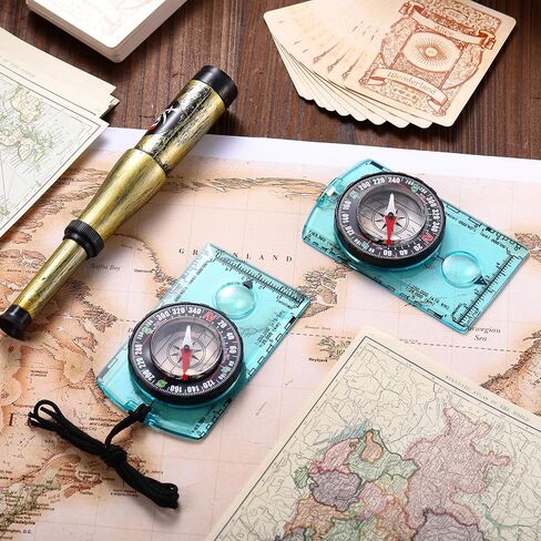 Geiserailie 20 Pcs Acrylic Orienteering Compass, Navigation Backpacking Compass Boy Scout Compass Hiking Compass Map Reading Compass for Navigation Orienteering and Survival Outdoor Camping, Blue in Saudi Arabia