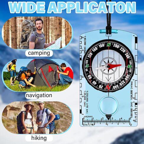 Geiserailie 20 Pcs Acrylic Orienteering Compass, Navigation Backpacking Compass Boy Scout Compass Hiking Compass Map Reading Compass for Navigation Orienteering and Survival Outdoor Camping, Blue in Saudi Arabia