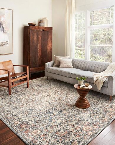 Loloi II Saban Blue / Spice 7'-10" x 10' Area Rug in Saudi Arabia