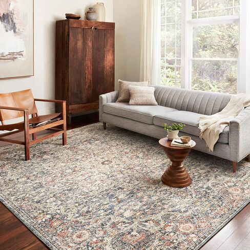 Loloi II Saban Blue / Spice 7'-10" x 10' Area Rug in Saudi Arabia