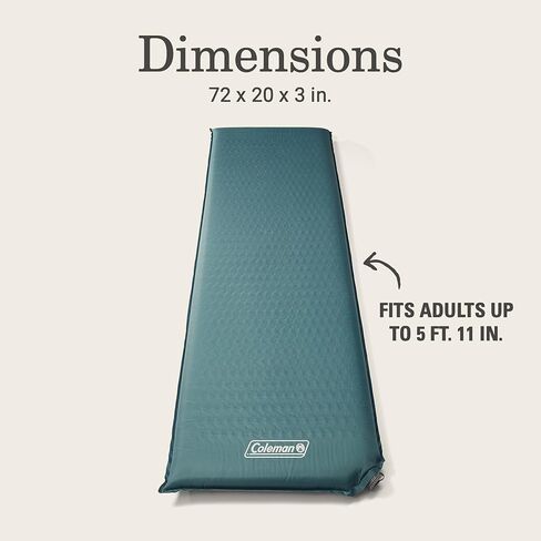 Coleman Silver Springs Self-Inflating Camping Sleep Pad​, Lightweight Camp Pad with Insulated Foam and Durable Coating, Comfortable Sleeping Pad with Easy Inflation in Saudi Arabia