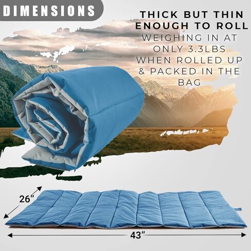 Waterproof Indoor Outdoor Dog Mat with Carry Bag, Washable Lightweight 43" x 26" Portable Travel Pad for Pet – Durable, Plush, Thick, Heavy Duty Floor or Crate Cushion for Sleeping Inside, Outside in Kuwait